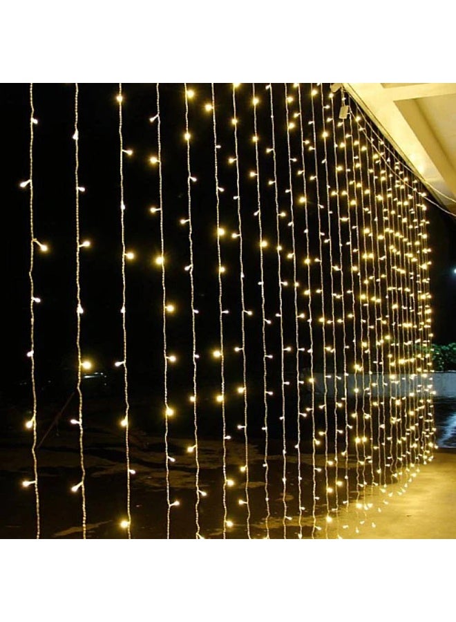 Curtain String Lights – 3×3 meters – Warm Yellow Light – Electric Powered - Image 5